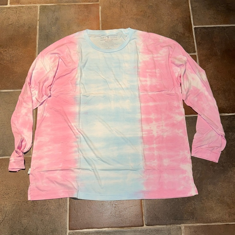 Tie-Dye Long Sleeve T Shirt Soft Serve Brand New Sz 5XL Unisex extra long shirt